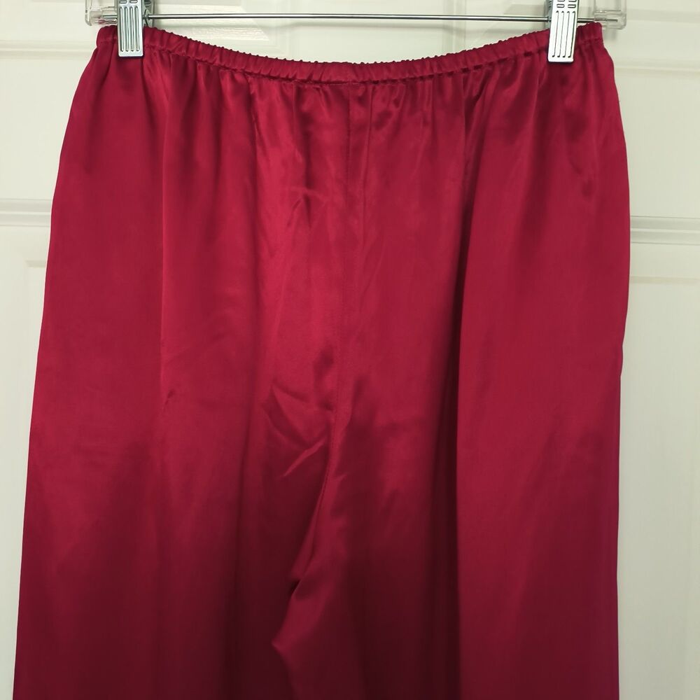 J. Crew Cosmo Satin Pants Women S Red Wide Leg Evening Holiday Party Gala Lounge - Picture 9 of 13